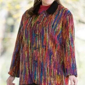 Missoni Vibrant Striped Jacket with Black Collar